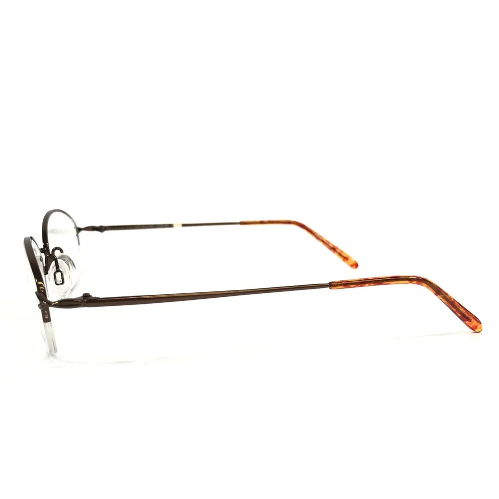 Flexon Eyeglasses Frames 651 COFFEE Brown Oval Half Rim Titanium 49-18-130